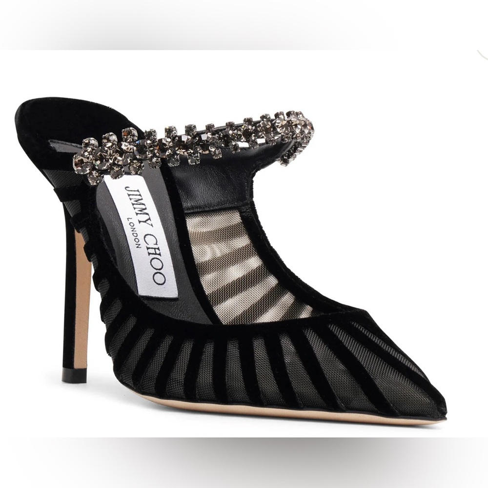 JIMMY CHOO
Bing 100 black mesh mules size 37 BNIB